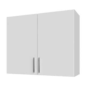 Miami Shell White Matte 36 in. x 12 in. x 30 in. Flat Panel Stock Assembled Wall Kitchen Cabinet