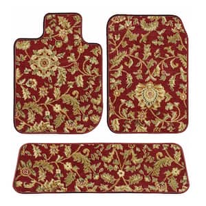Tesla Model X (7-Passenger with 3rd Row) Red Oriental Carpet Car Mats, Custom Fit for 2016-2020 (4-Piece)
