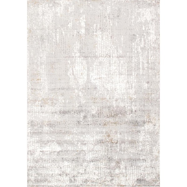 Pasargad Home Stella Light Grey 8 ft. x 11 ft. Abstract Area Rug