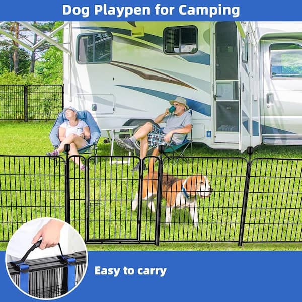 Oyezvary 48 Metal Garden Fence with Gate 8-Heavy Duty Panels