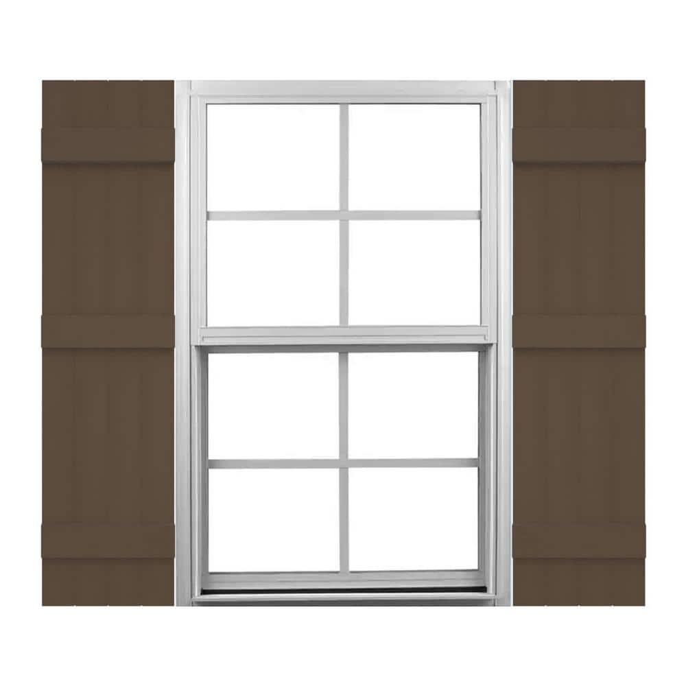 TailorMade 14 in. W x 68 in. H Vinyl Board and Batten Shutters Pair in French Roast price history on PriceWatchPro