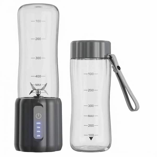 Gray 17 oz. Plastic Personal Blender Juicer Portable 6 Blade Mini Mixer with Safety Lock for Smoothies and Shakes