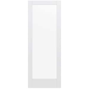 36 in. x 96 in. MODA Primed PMC1011 Solid Core Wood Interior Door Slab w/Clear Glass