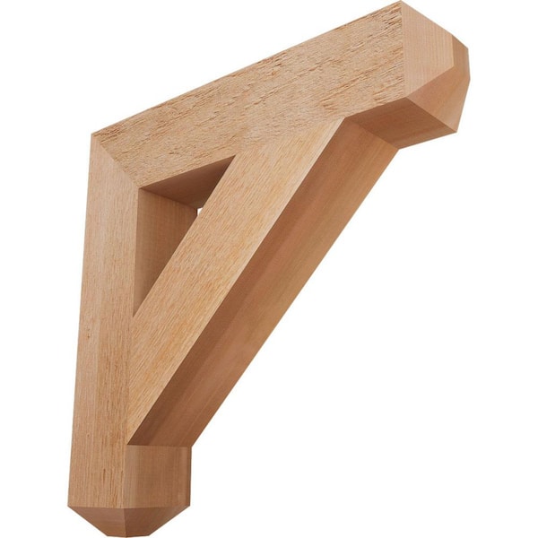 Ekena Millwork 4 in. x 20 in. x 20 in. Western Red Cedar Traditional Craftsman Rough Sawn Bracket