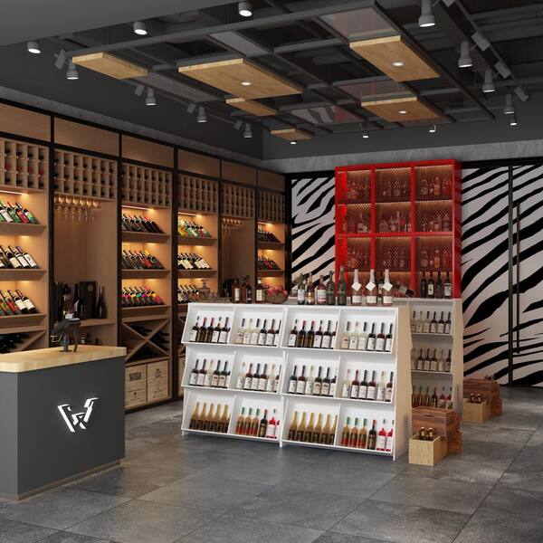 FUFU&GAGA 72-Bottle White Mdf Wine Cabinet