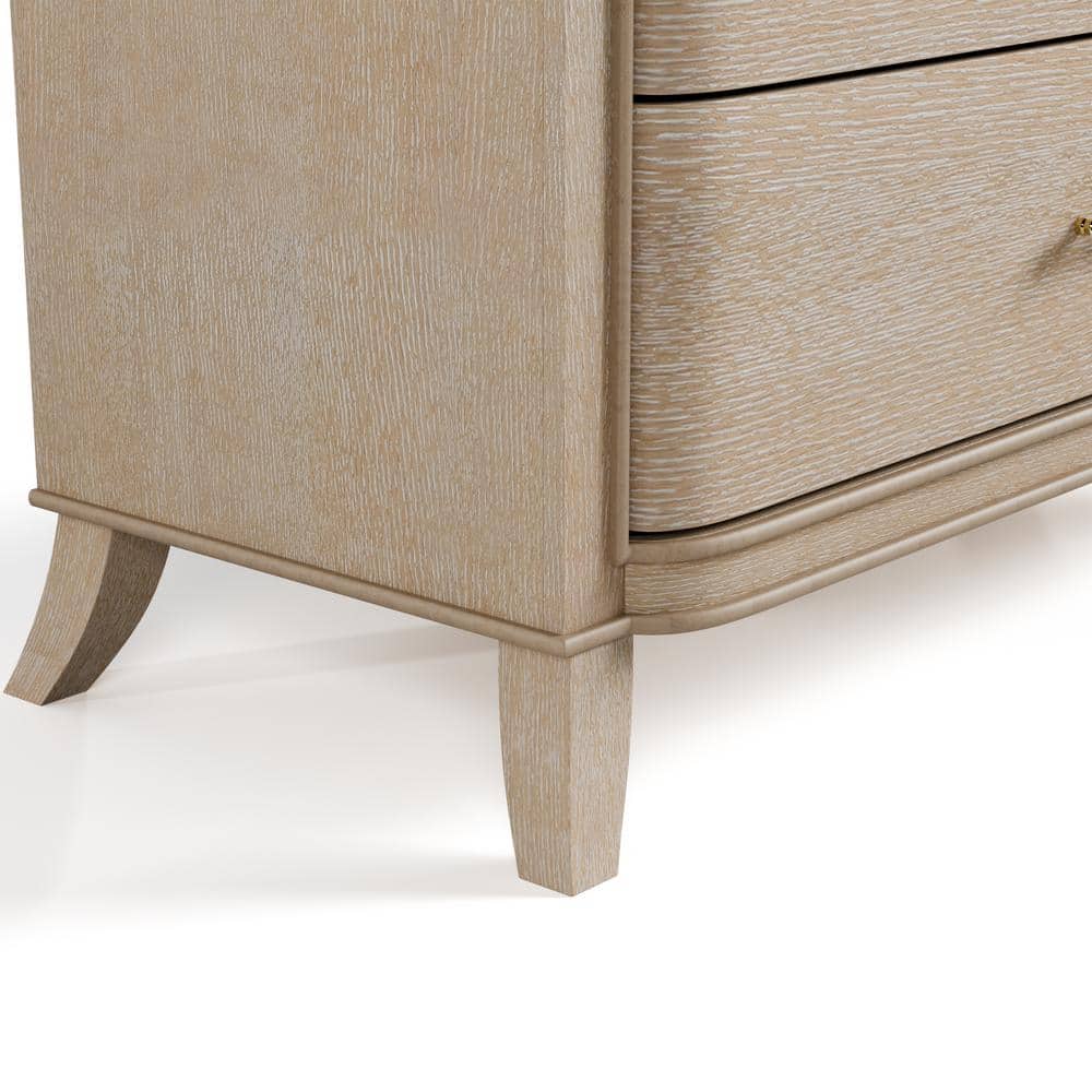 Natural Oak 5-Drawer Chest with Acrylic Handles