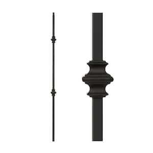 Satin Black 34.1.35-T Mega Double Knuckle Hollow Iron Baluster for Staircase Remodel