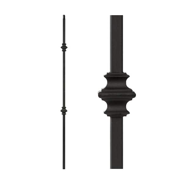 Satin Black 34.1.35-T Mega Double Knuckle Hollow Iron Baluster for Staircase Remodel