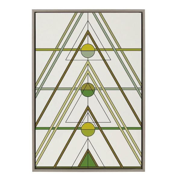 Kate and Laurel Sylvie Mid Century Retro Tree by The Creative Bunch Studio Framed Canvas Culture Art Print 33 in. x 23 in.