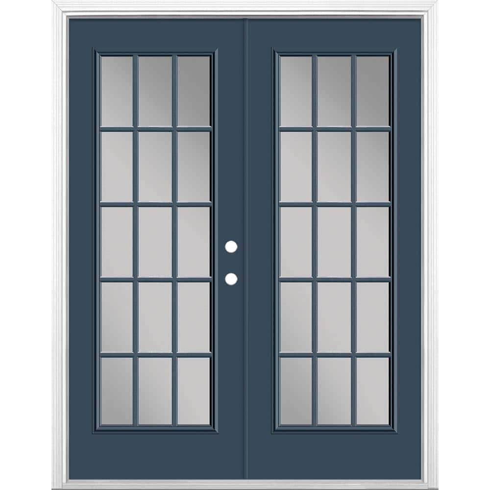 60 in. x 80 in. Night Tide Steel Prehung Left-Hand Inswing 15-Lite Clear Glass Patio Door with Brickmold price history on PriceWatchPro