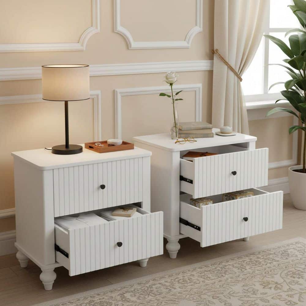 CHRISTOPHER KNIGHT HOME Adeline Modern White 2-Drawer 21.6 in. W ...