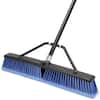 NVNOO 24 in. Outdoor Heavy Duty Push Brush for Deck Driveway Garage Yard Patio Concrete Floor, Blue (1-Pack) 2O3G5T9M