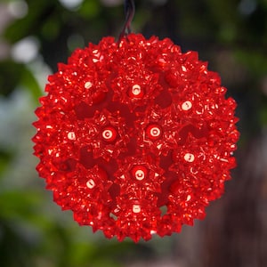 6 in. 70-Light LED Red Decorative Starlight Sphere