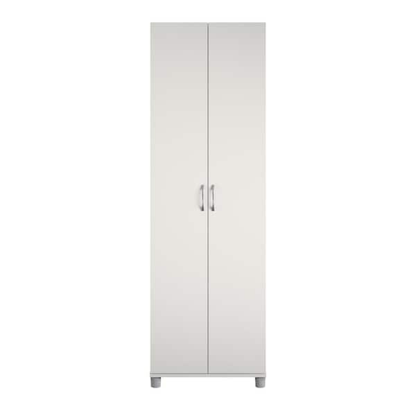SystemBuild Evolution Lonn 23.7 in. x 75 in. x 15.39 in. 5 Shelves Freestanding Utility Storage Cabinet in White