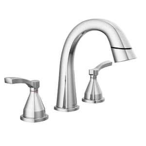 Stryke 8 in. Widespread Double-Handle Bathroom Faucet with Pull-Down Spout in Lumicoat Chrome