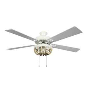 August 52 in. LED Indoor Cream Ceiling Fan with Light