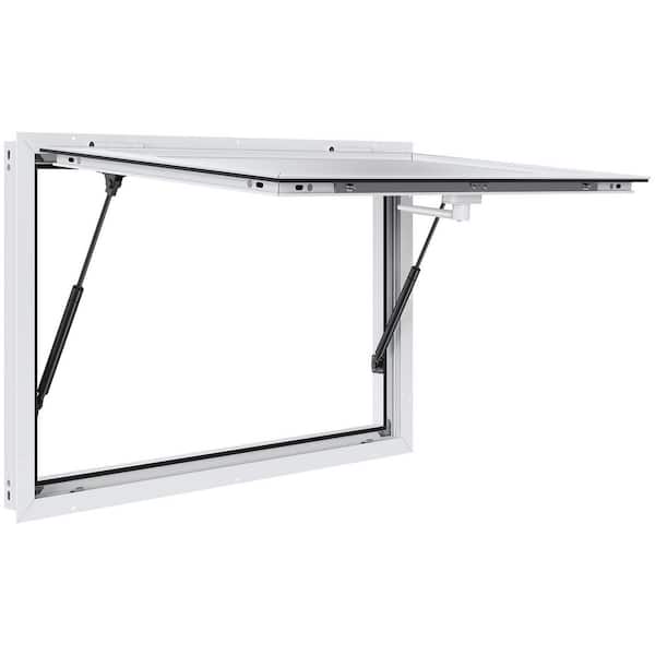 Concession Window 36 in. x 24 in., Aluminum Alloy Food Truck Service Window with Awning Door & Drag Hook