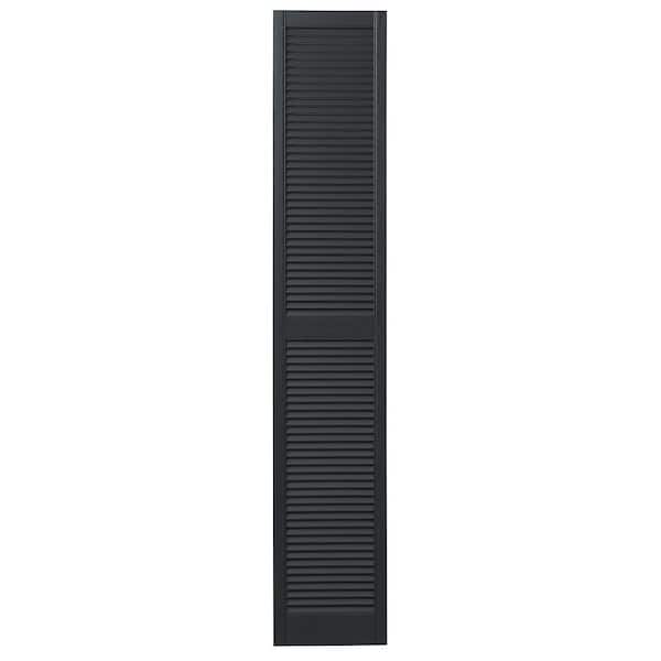 Ply Gem 15 in. x 81 in. Open Louvered Polypropylene Shutters Pair in Blackwatch Green