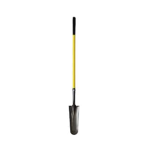 48 in. Classic Fiberglass Handle Industrial Grade 14-Gauge Hollow Back Drain Spade with Forward-Turned Step