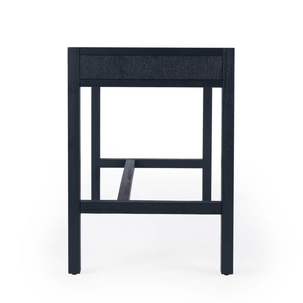 Elin 116'' Navy Minimalist Wood Writing Desk with Drawers