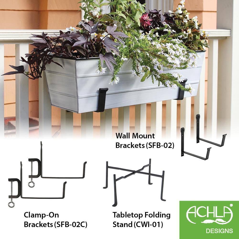 Medium Cape Cod White Galvanized Steel Flower Box Planter
