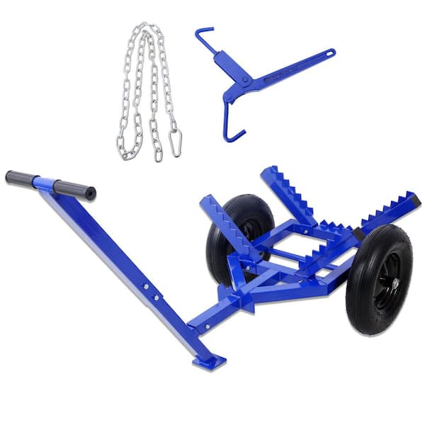 Ami 16 in. Pneumatic Wheels With Choker Chain 440 lbs. Log Dolly Blue