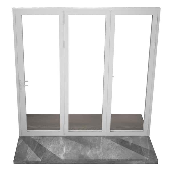 ERIS 96 in. x 80 in. Left Swing/Outswing White Aluminum Folding