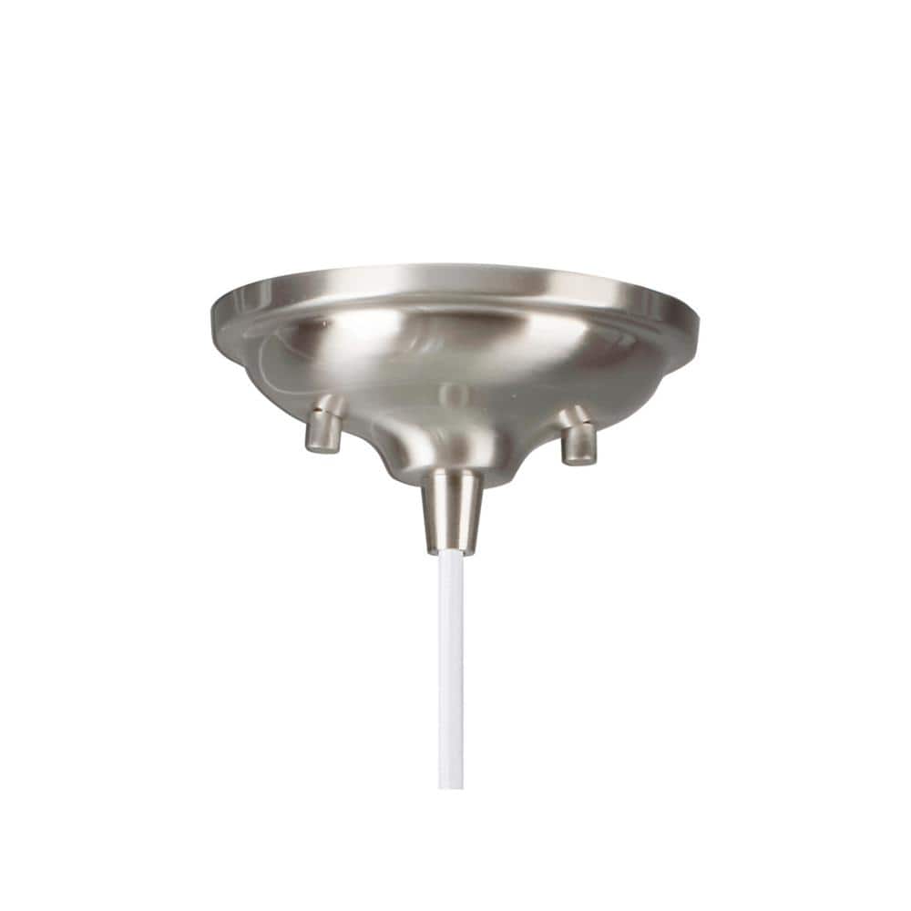 Brushed Nickel Mini Pendant with Clear Seeded Glass Shade