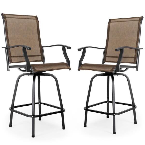 Nuu Garden 2Piece Steel Outdoor Swivel High Bar Stools DB137J02