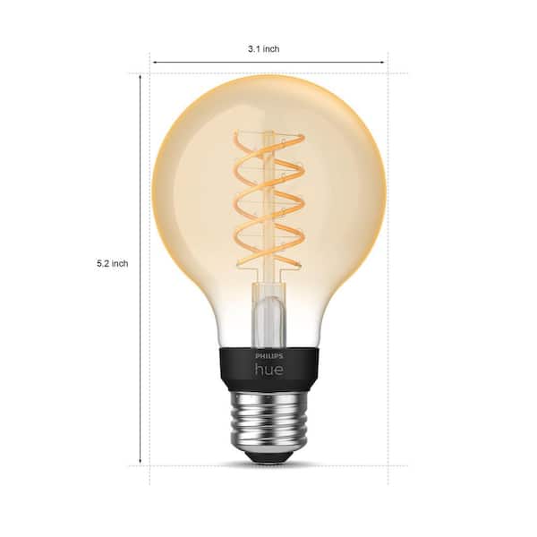Philips Hue 60-Watt Equivalent G25 Smart LED Vintage Edison Soft