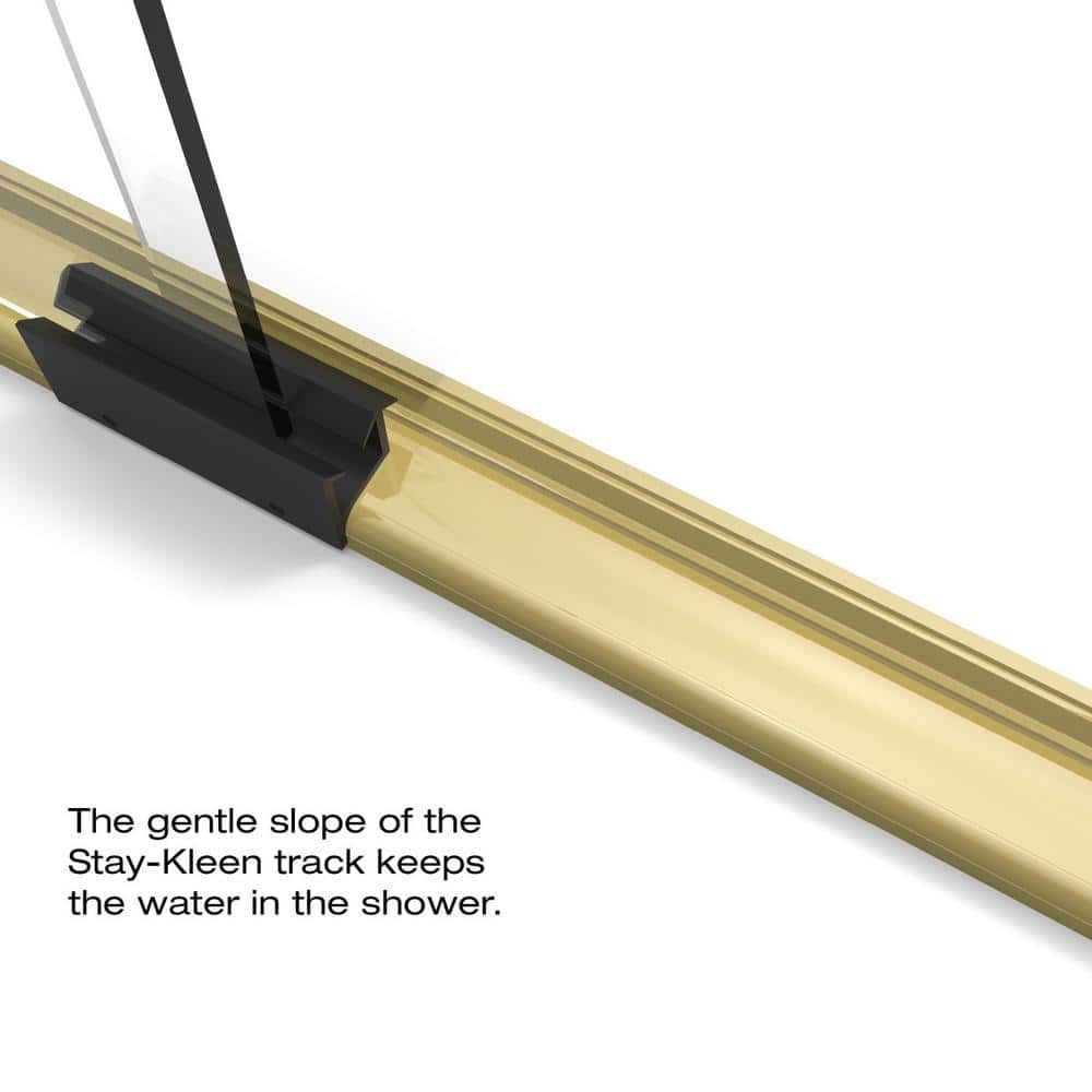 Infinity 47" x 70" Brushed Gold Semi-Frameless Sliding Shower Door