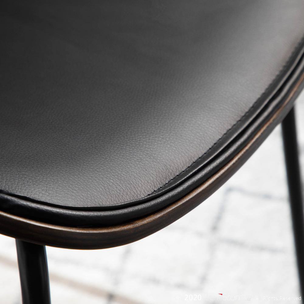 Lombardi 31'' Black Metal and Faux Leather Industrial Side Chair