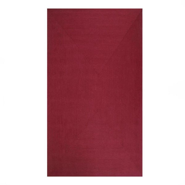 SUPERIOR Braided Burgundy 3 ft. x 5 ft. Solid Indoor/Outdoor Area Rug