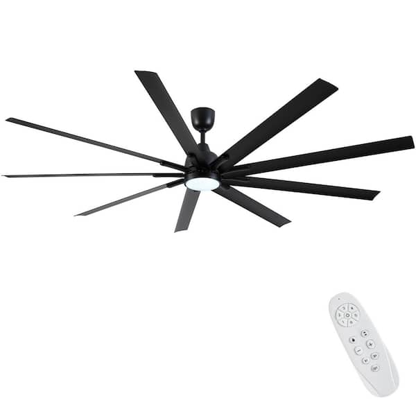 84 in. Indoor Black Ceiling Fan with Dimmable LED Light and Remote Control for Bedroom, Living Room, Dining Room