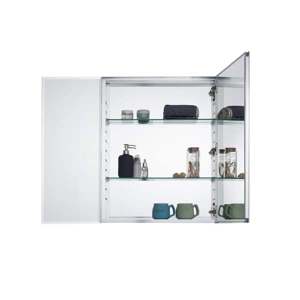 Pegasus 30 In X 30 In Frameless Recessed Or Surface Mount Bi View Bathroom Medicine Cabinet With Beveled Mirror Sp4586 The Home Depot