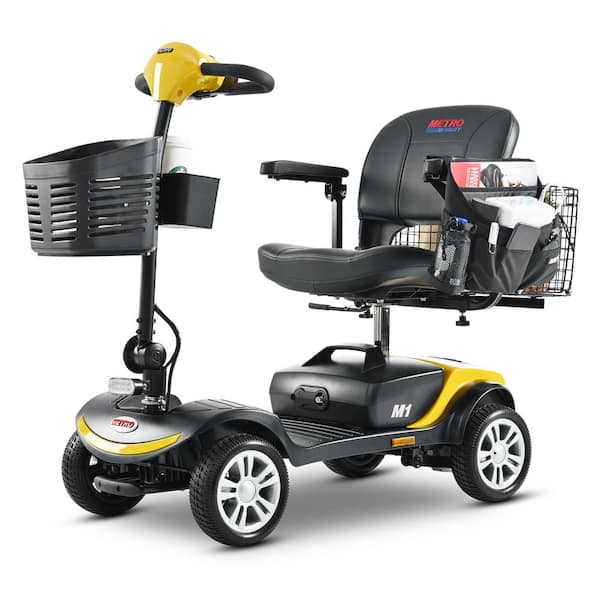 TANKY TRADING INC Outdoor 4wheel Compact Electric Scooter with 300 W Motor, Smart Electromagnetic Brake, Suitable for 300 lb Adults,Yellow
