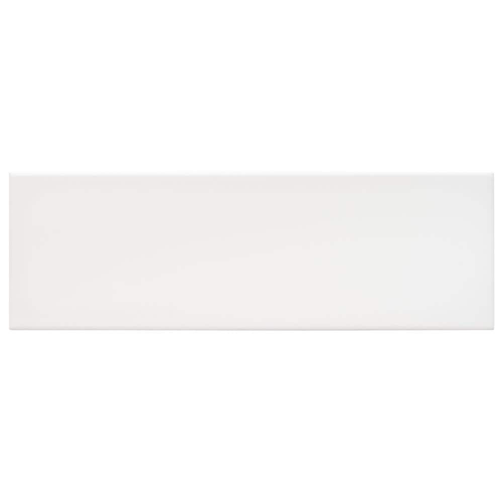 Remington White Polished Porcelain Subway Wall Tile 3.93 x 11.81 in