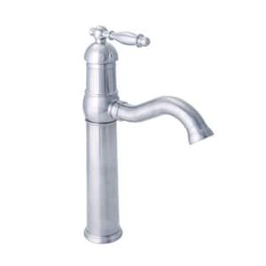 Tule 12.5 in. Single-Hole Single-Handle Vessel Bathroom Faucet in Brushed Nickel