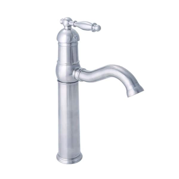 Dyconn Tule 12.5 in. Single-Hole Single-Handle Vessel Bathroom Faucet in Brushed Nickel
