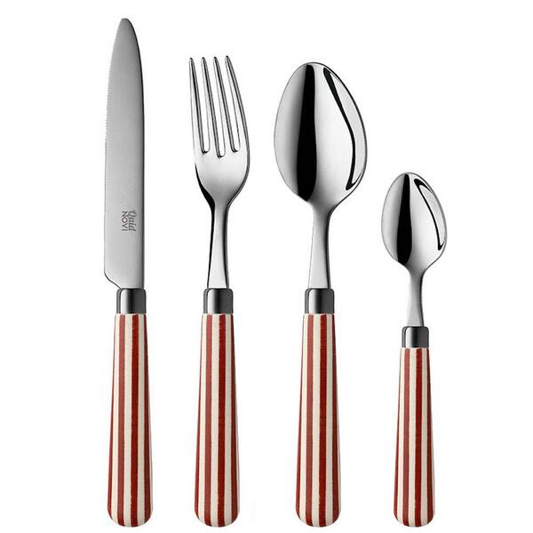 Quid Novi Transatlantic 32-Piece Red 18/0 Stainless Steel Flatware Set (Service for 8)