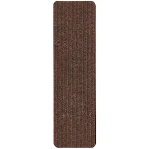 Old Brown 7 in. x 24 in. Indoor Carpet Stair Treads Slip Resistant Backing (Set of 15)