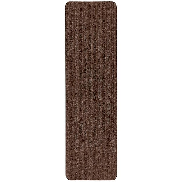 RugStylesOnline Old Brown 7 in. x 24 in. Indoor Carpet Stair Treads Slip Resistant Backing (Set of 3)