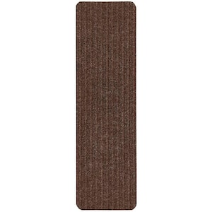 Old Brown 7 in. x 24 in. Indoor Carpet Stair Treads Slip Resistant Backing (Set of 13)