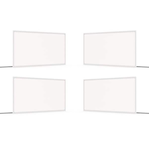 3CCT 2 ft. x 4 ft. Adjustable Lumen Backlit Integrated LED Flush Mount Flat Panel Indoor 0-10-Volt Dimmable Light 4-Pack