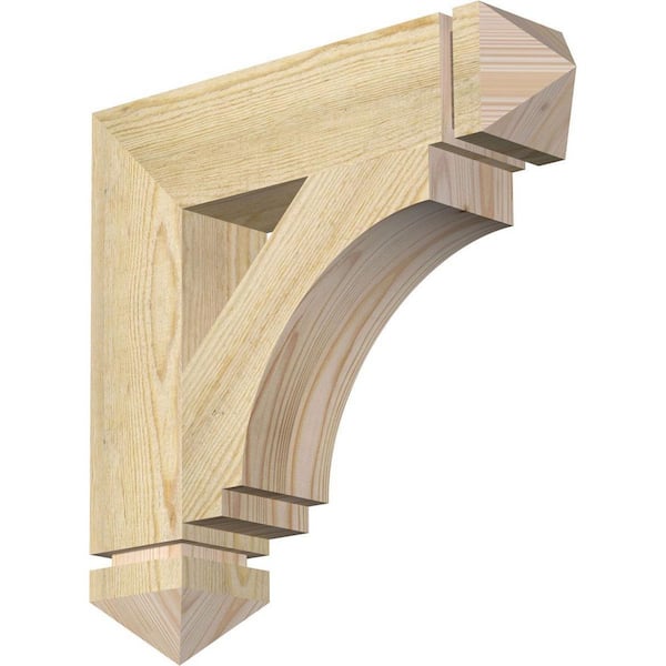 Ekena Millwork 4 in. x 18 in. x 18 in. Douglas Fir Imperial Arts and Crafts Rough Sawn Bracket