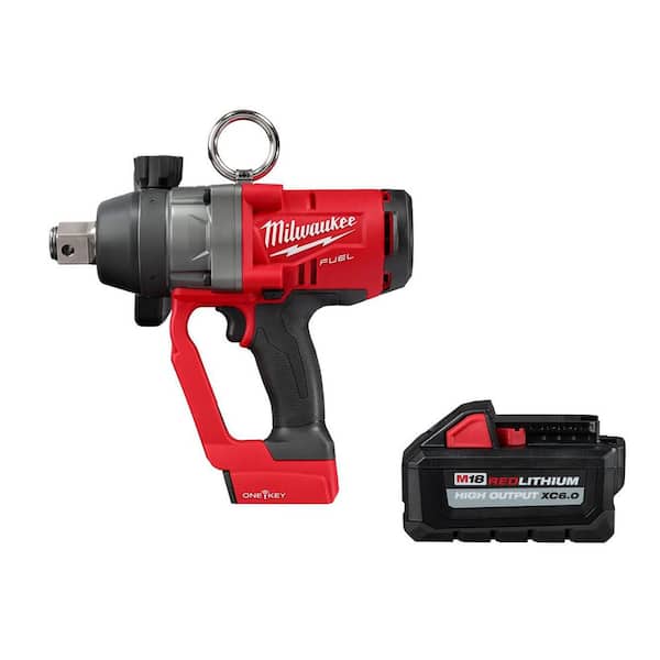 M18 FUEL ONE-KEY 18V Lithium-Ion Brushless Cordless 1 in. Impact Wrench with Friction Ring with (1) 6.0 Ah Battery