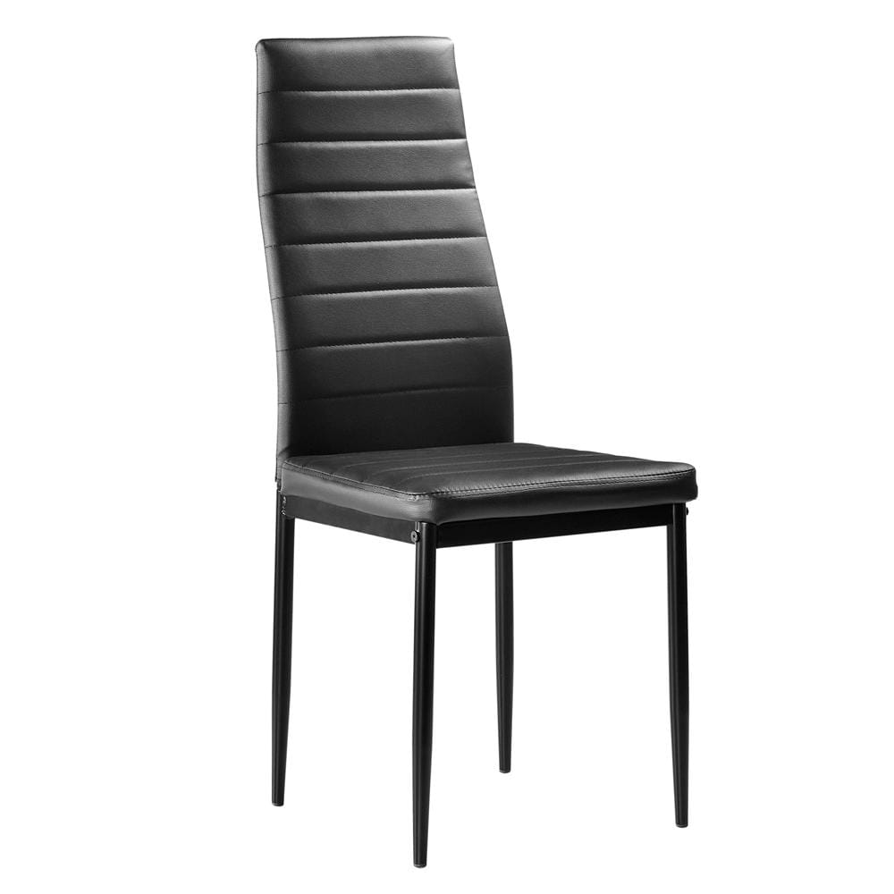 Karl home Black PU Leather Metal High Back Side Chair Dining Chairs ...