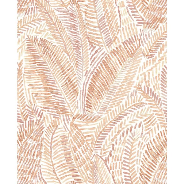A-Street Prints Fildia Orange Botanical Matte Paper Non-Pasted Wallpaper