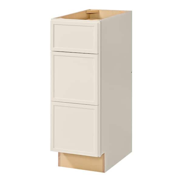 Leyton 12 in. W x 21 in. D x 34.5 in. H Ready to Assemble Plywood Slim Shaker Bath Drawer Base Cabinet in Antique White