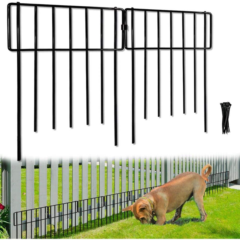 17 in. H x 10 ft. L No-Dig Garden Fence, 10-Pack Rust-Proof Metal Wire Animal Barrier for Dogs and Rabbits, Decorative price history on PriceWatchPro